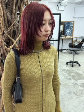 ソーソー(SoSo) 《SoSo》ブリーチなしダブルカラー×チェリーレッド