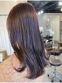 ロング　透明感　ピンク　ラベンダー