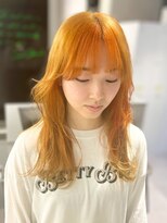 ファイブバイジエクト 堀江(FIVE by The Ect) 似合わせハイトーン◇フレッシュオレンジカラー・夏色・ブリーチ
