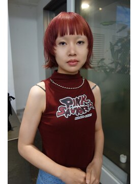 レコ 渋谷(LECO) ピンクレッドボブレイヤーミニボブ