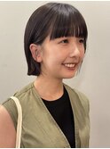 ぱつっとボブミニボブワイドバング地毛風カラー/木梨健太