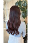 冬カラー◎艶ボルドーカラー×ワンレングス