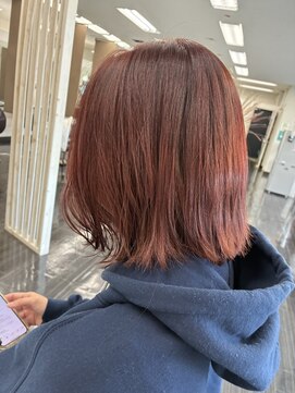 ミーツ 山内店(mits) 外ハネボブ×チェリーカラー