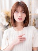 内巻きボブ/チョコレートブラウン/透明感カラー/マロンブラウンg