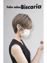 カラーサロンビスカリア 相模原エリア 淵野辺駅店(Color salon Biscaria)&nbsp;ショート白髪ぼかしハイライト艶カラー