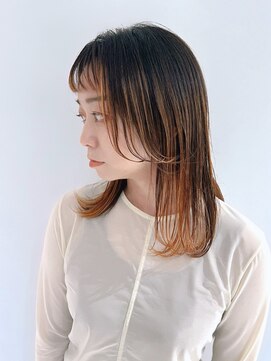 サルファ ヘアデザイン 名古屋 丸の内(S.ALPHA HAIR DESIGN) フェイスインナー×オレンジ