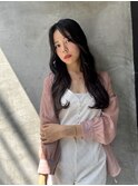 韓国前髪顔周りロング×インナーグレージュ[心斎橋/髪質改善]