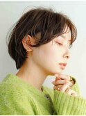 ナチュラルショートフォギーベージュボブ