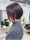 ☆細めハイライトボブフェザーショートマロンベージュ[船橋]