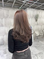 エヴァン(HEVIN)&nbsp;ブリーチなしWカラー ピンクベージュ　レイヤーカット