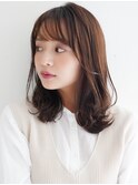 20代30代40代◎くせ毛風カールモテ髪セミディ外ハネボブ前髪