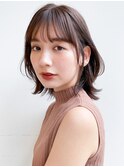 結べるボブオリーブグレーセミディ似合わせカットうるツヤ