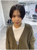 前髪あり耳掛け丸みくびれショートボブ20代30代40代50代