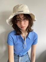 エイチ 天神橋(H)&nbsp;ホワイトグレージュミニウルフデジタルパーマウルフカット