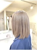 ホワイトベージュ　レイヤー　ダブルカラー