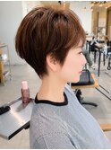 大人ショート丸みショートピンクベージュ20代30代40代東静岡草薙