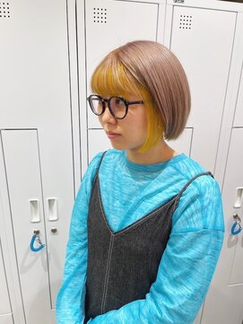 チェレ ブラン 堺東店(Chere brun) ツートンカラー×デザインカラー×フェイスフレーミング