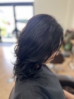 ラフヘアバイファースト(Laugh hair by FIRST) ダークグレー×パーマ