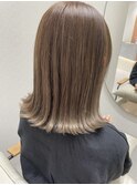 ミルクベージュ×ミディアムボブ ハセガワ