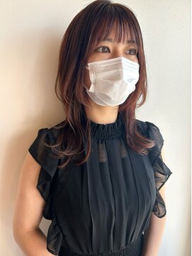 ツイギー 宮西店(TWiGGY) ピンクブラウンにレイヤーカット