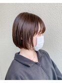 ぱつっと切りっぱなしボブ