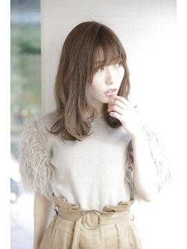 ルルディ バイ アフロディーテ銀座(luludi by APHRODITE) 黒髪/グレーベージュ/レイヤーロング/前髪パーマ/銀座