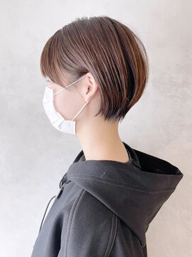 アルバム 池袋(ALBUM) 丸みショート_レッドブラウンハッシュカットフルバング_ba359171