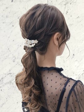 ブルー 仙台店(Blue) ポニーテール 結婚式お呼ばれ ヘアセット 【mt___213r】