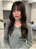 ロングレイヤー 顔周りレイヤー グレージュ 美髪ロング