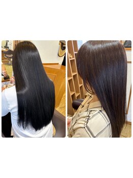 【髪質改善】自然に馴染み、理想の質感やツヤが叶うナチュラルストレート！今までの縮毛との違いを実感して