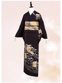 濃茶色の礼装向きの訪問着