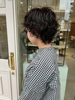 ヘアデザイン ソラ(Sola)&nbsp;小顔ゆるふわ黒髪ショートボブ似合わせカットニュアンスパーマ