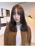 ◎韓国ヘアー顔周りレイヤーダブルカラーおくれ毛前髪長岡/新潟