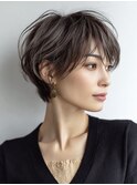 ミセスショート×白髪ぼかしカラー30代40代50代60代か