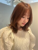 ジェーンバイボヌール(Jane by Bonheur)&nbsp;茨木/韓国風レイヤーミディアム　くびれヘア　ピンクベージュ