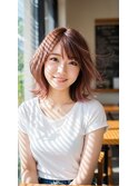 ショートボブ髪型20代30代前髪ありなし丸顔越谷
