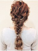 編み込みロングアレンジ
