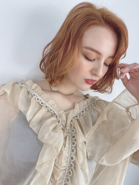 ルービック 難波(Rubik's) 外国人風ニュアンスミディ×オレンジカラー