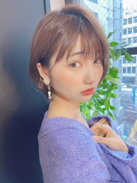 ロンドプランタン 恵比寿(Lond Printemps) 【Lond佐野】暗髪でもかわいい耳かけショートボブ イメチェン