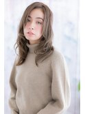 外国人風シルキーベージュかきあげ前髪くびれミディc1