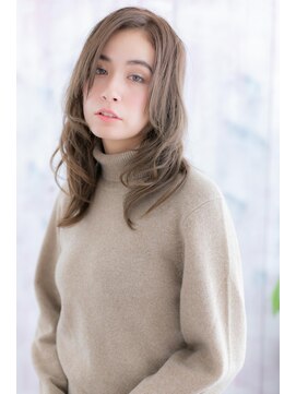 ミック ヘアアンドビューティー 大山店(miq  Hair&Beauty) 外国人風シルキーベージュかきあげ前髪くびれミディc1