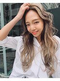 大人かわいい前髪セシルカットココアブラウンフリンジウェーブ