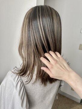 スーリール 博多店(Sourire) 外国人風バレイヤージュカラー☆シナモンベージュ