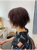 大人可愛い癖毛風ショート/ラベンダーアッシュ20代30代40代