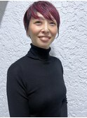 【morio池袋】赤紫カラーピクシーショート♪