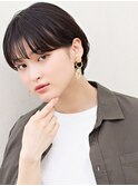 丸みショート　マッシュショート　フルバング　ダークカラー