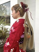 ロジェブルー(Rosier Bleu)&nbsp;【成人式ヘアセット】お団子ポニー！リボン×金箔