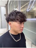 波巻きツイストスパイラルパーマ/フェザーパーマ/眉毛/メンズ
