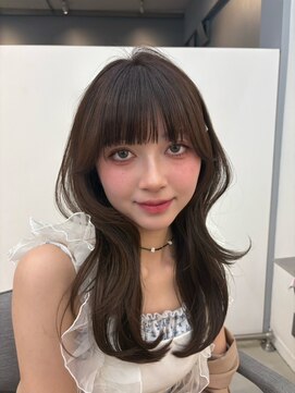 ノク 渋谷(nok) 韓国レイヤーくびれヘア_イメチェン美髪ホワイトブロンド