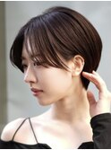 表参道大人ショートボブ顔周りレイヤーカットくびれショート40代